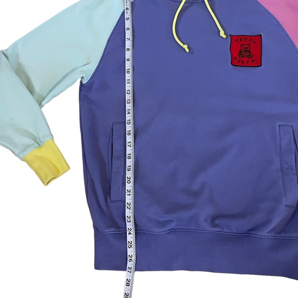 Teddy Fresh Color-block Heavyweight 100% Cotton Hoodie Size Small EUC - Picture 12 of 13